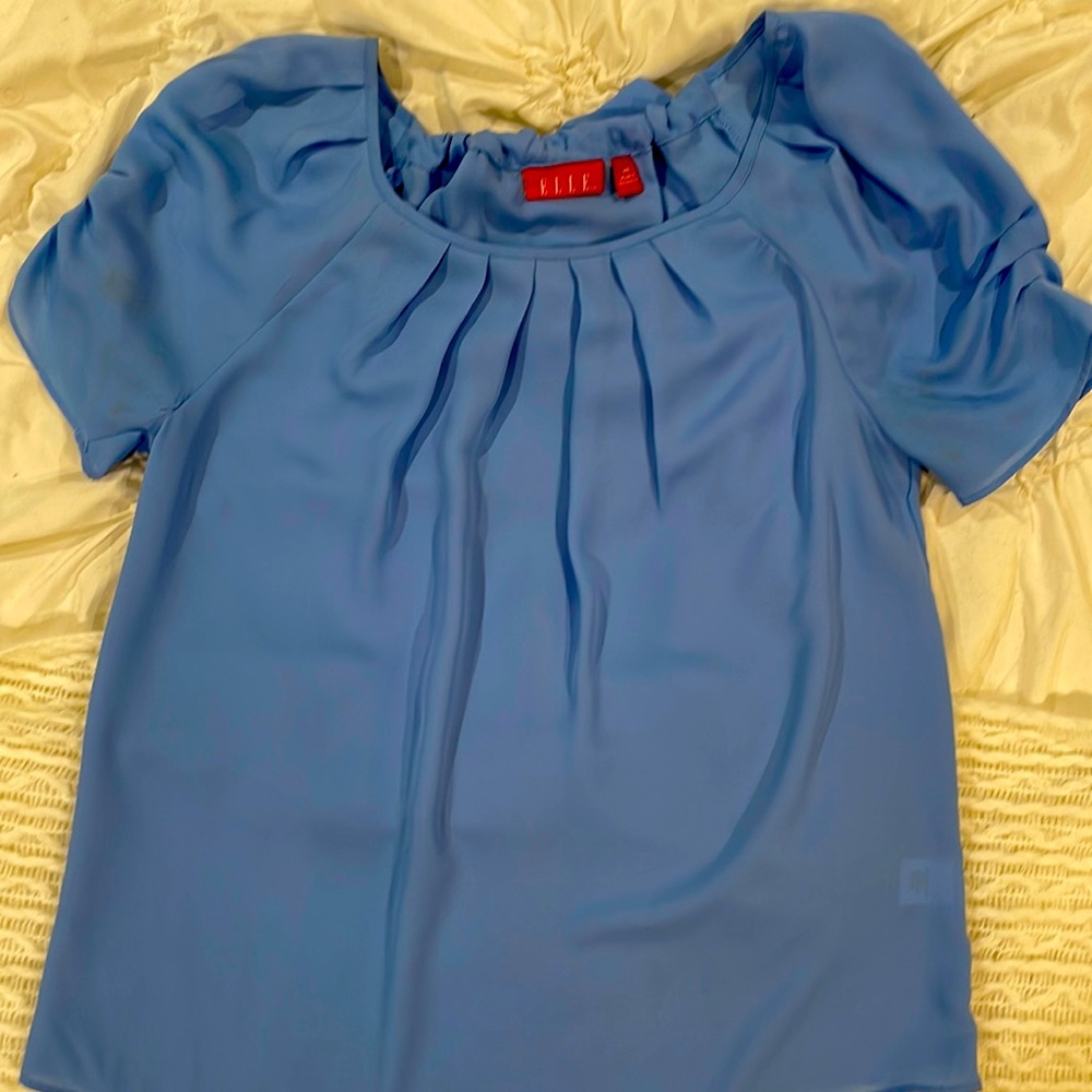 ELLE baby-blue blouse, XS.
